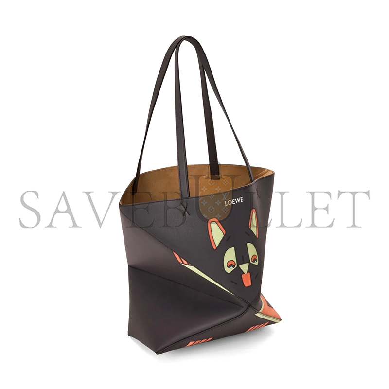 LOEWE FRINGE CAT PUZZLE FOLD TOTE A779G50X90 (31.5*25.5*14.5cm)